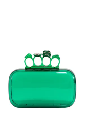 Alexander McQueen Crystal Embellished Skull Four-Ring Clutch Bag