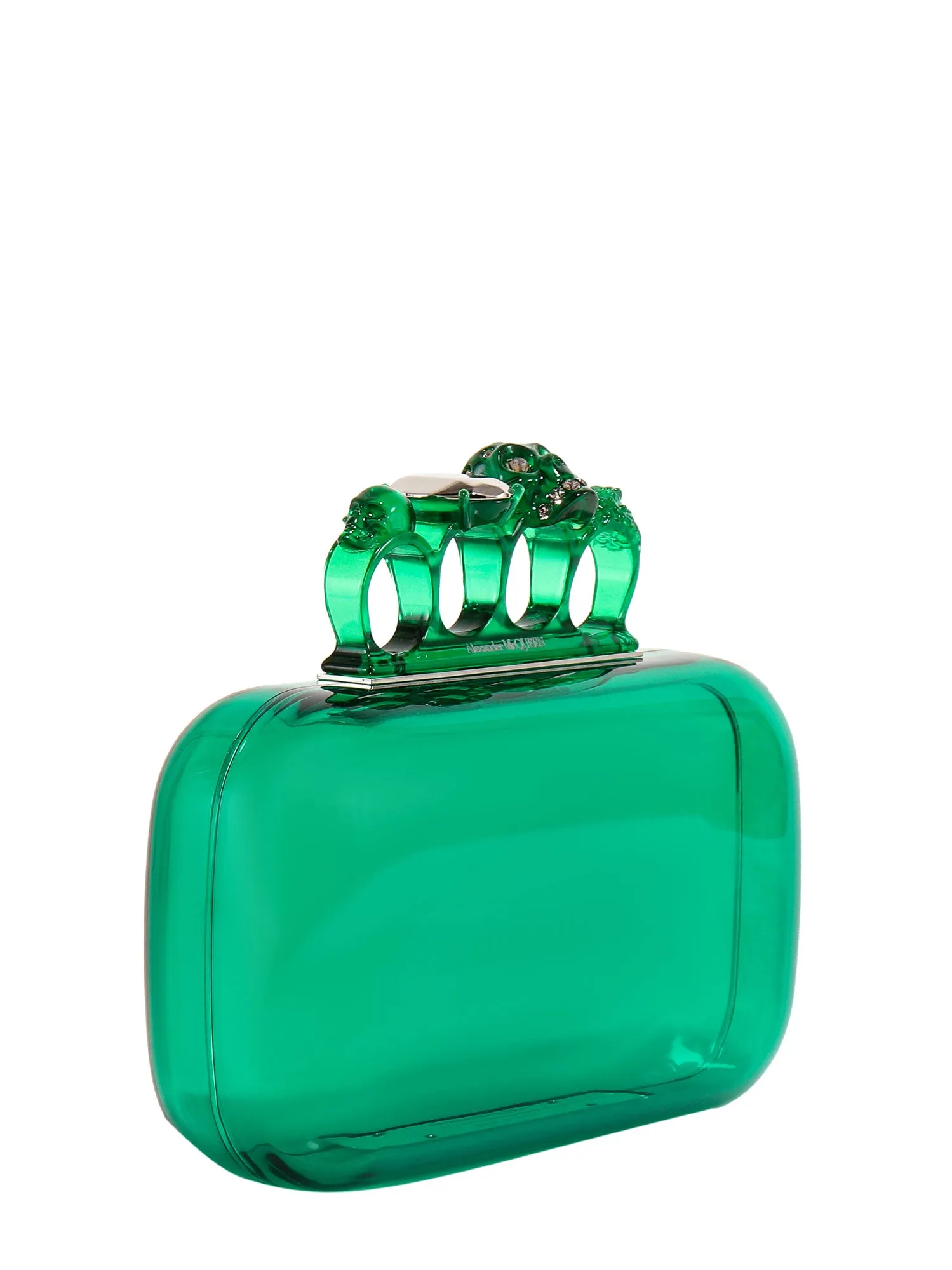 Alexander McQueen Crystal Embellished Skull Four-Ring Clutch Bag
