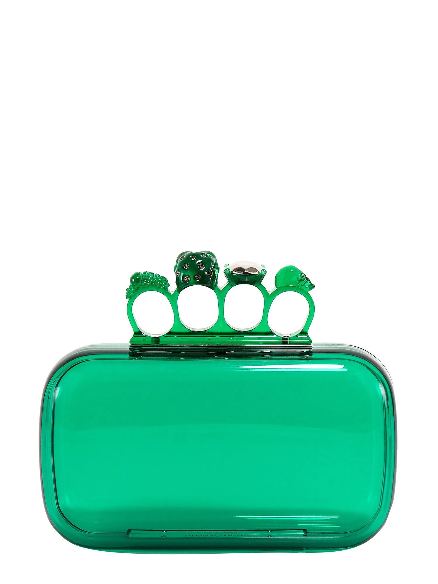Alexander McQueen Crystal Embellished Skull Four-Ring Clutch Bag