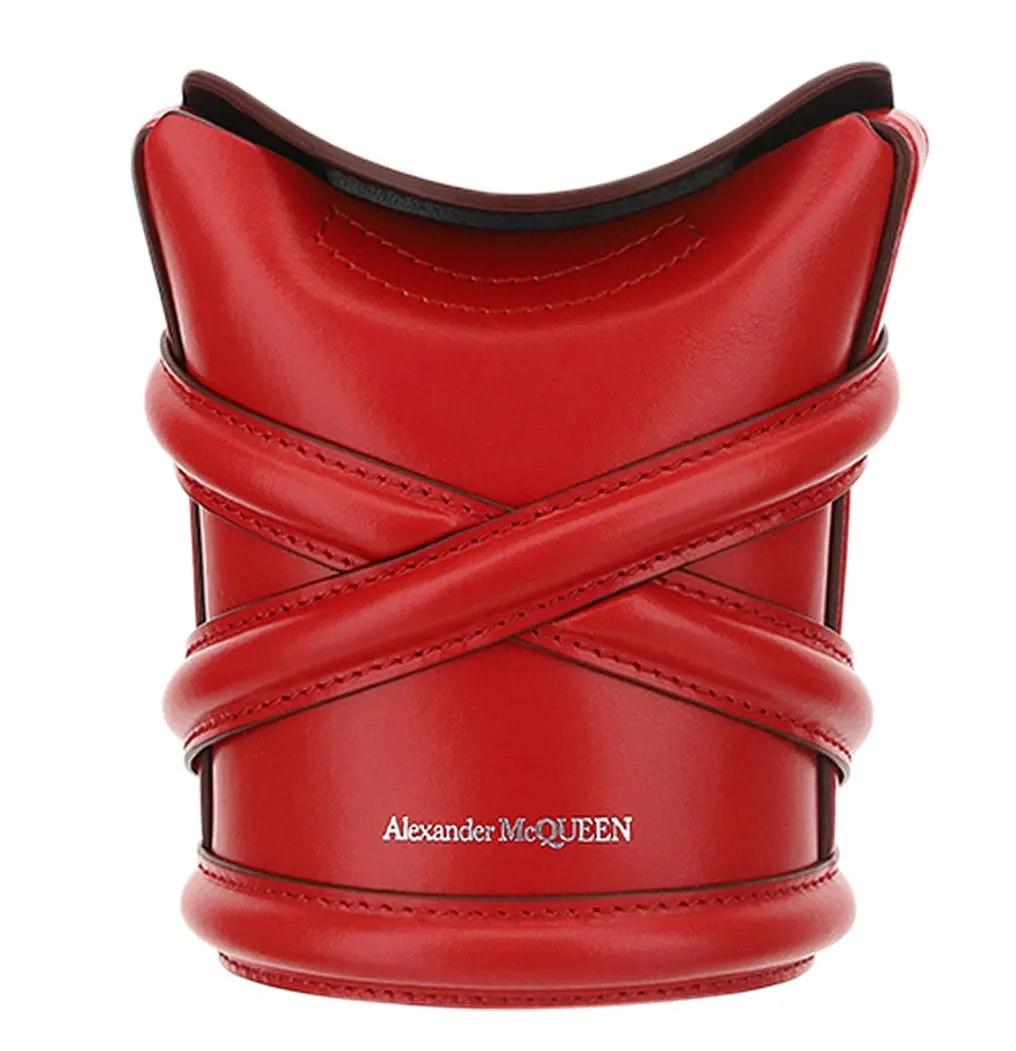 Alexander McQueen Logo Embossed The Mini Curve Bucket Bag