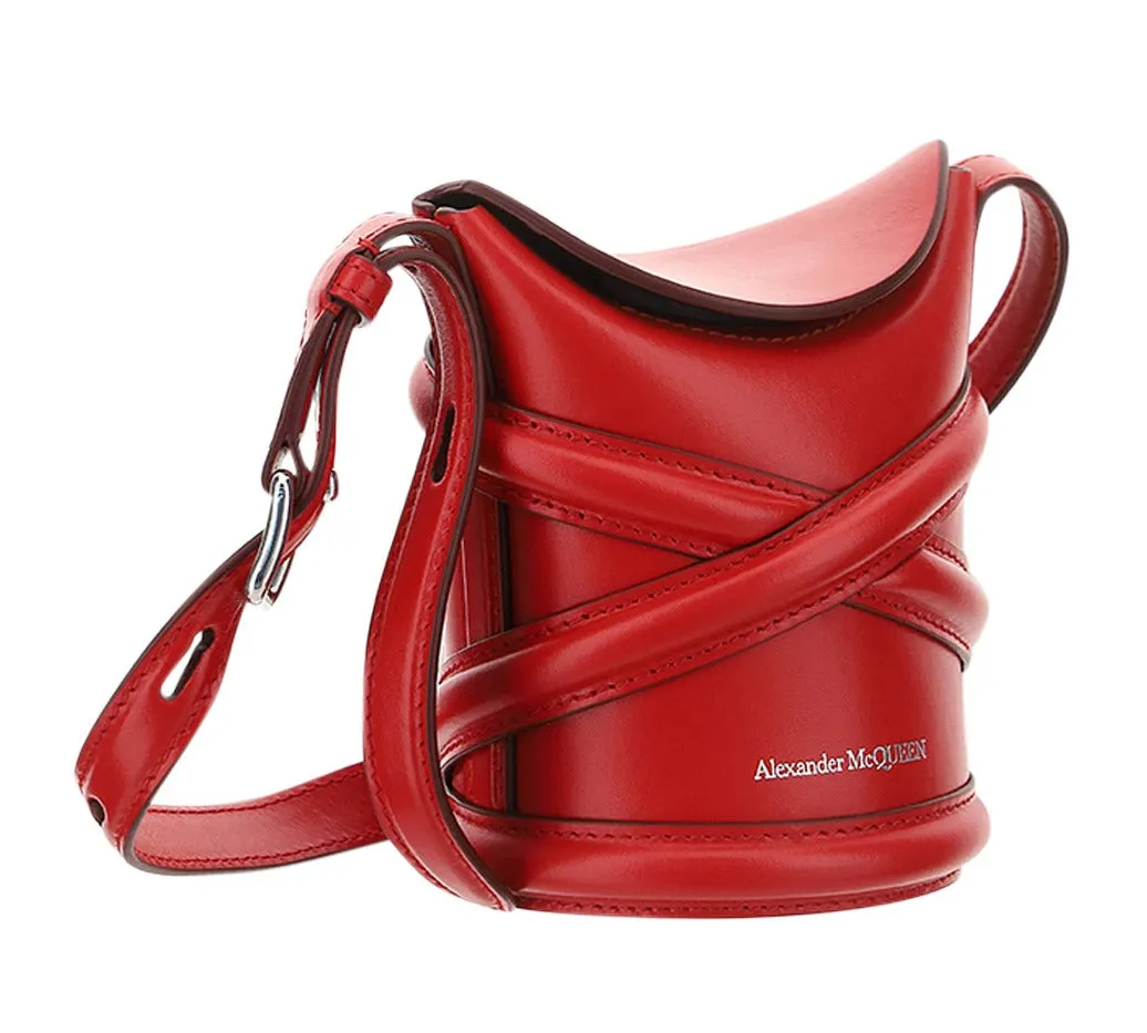Alexander McQueen Logo Embossed The Mini Curve Bucket Bag