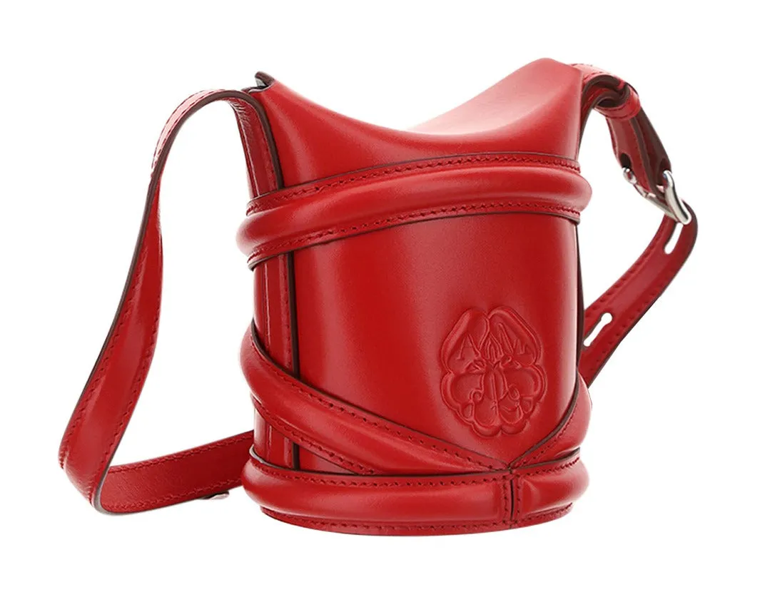 Alexander McQueen Logo Embossed The Mini Curve Bucket Bag