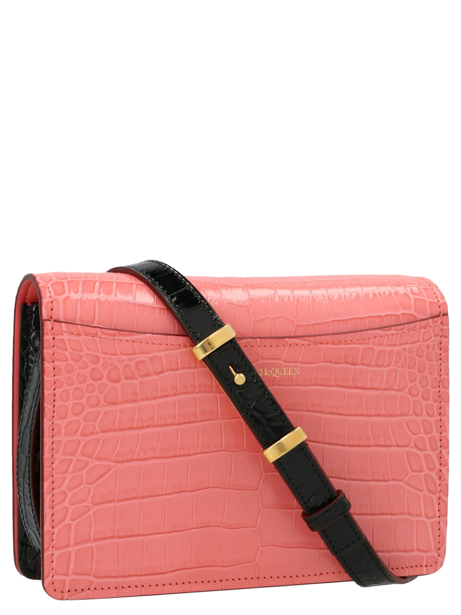 Alexander McQueen The Four Ring Embossed Crossbody Bag