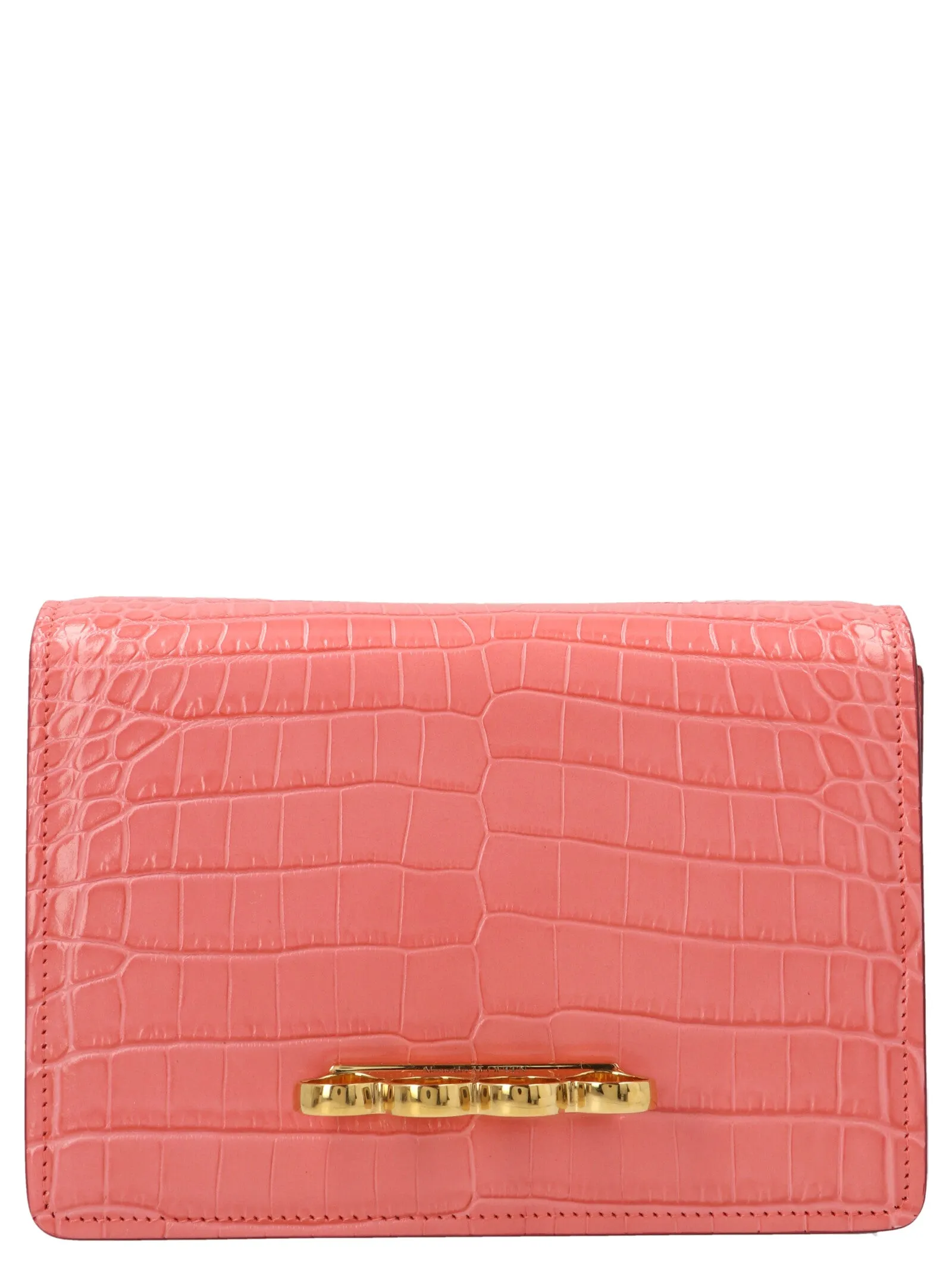 Alexander McQueen The Four Ring Embossed Crossbody Bag