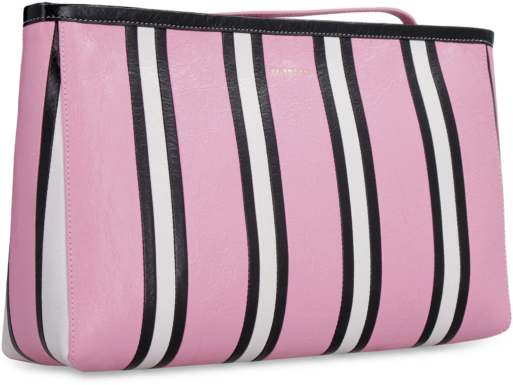 Balenciaga Striped Logo Printed Pouch