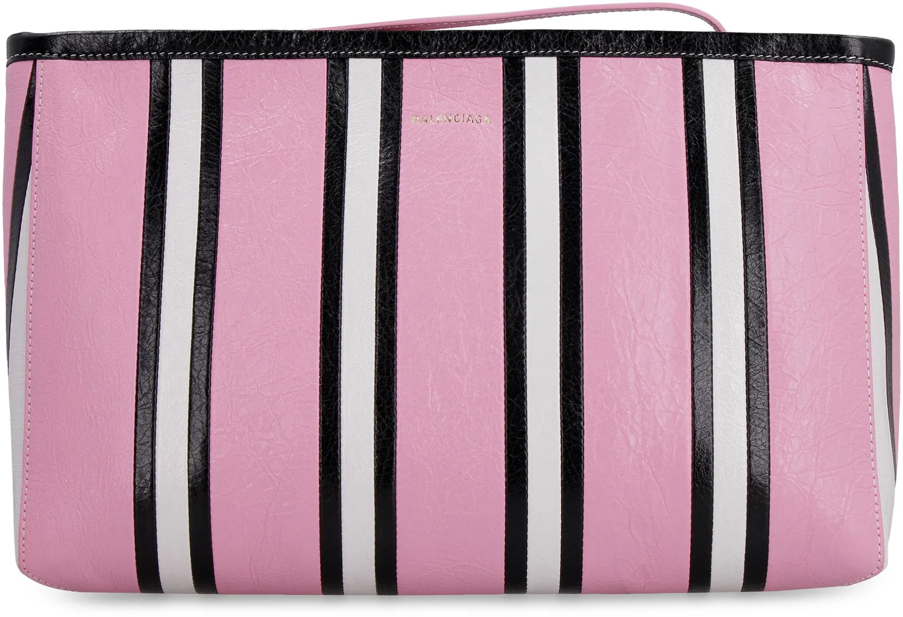 Balenciaga Striped Logo Printed Pouch