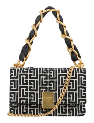 Balmain 1945 Small Monogram Jacquard Shoulder Bag