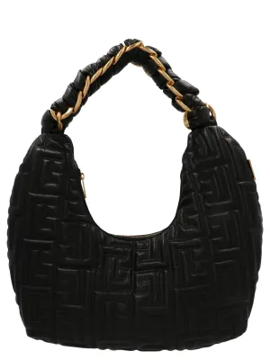 Balmain Allover Emboosed Zipped Shoulder Bag