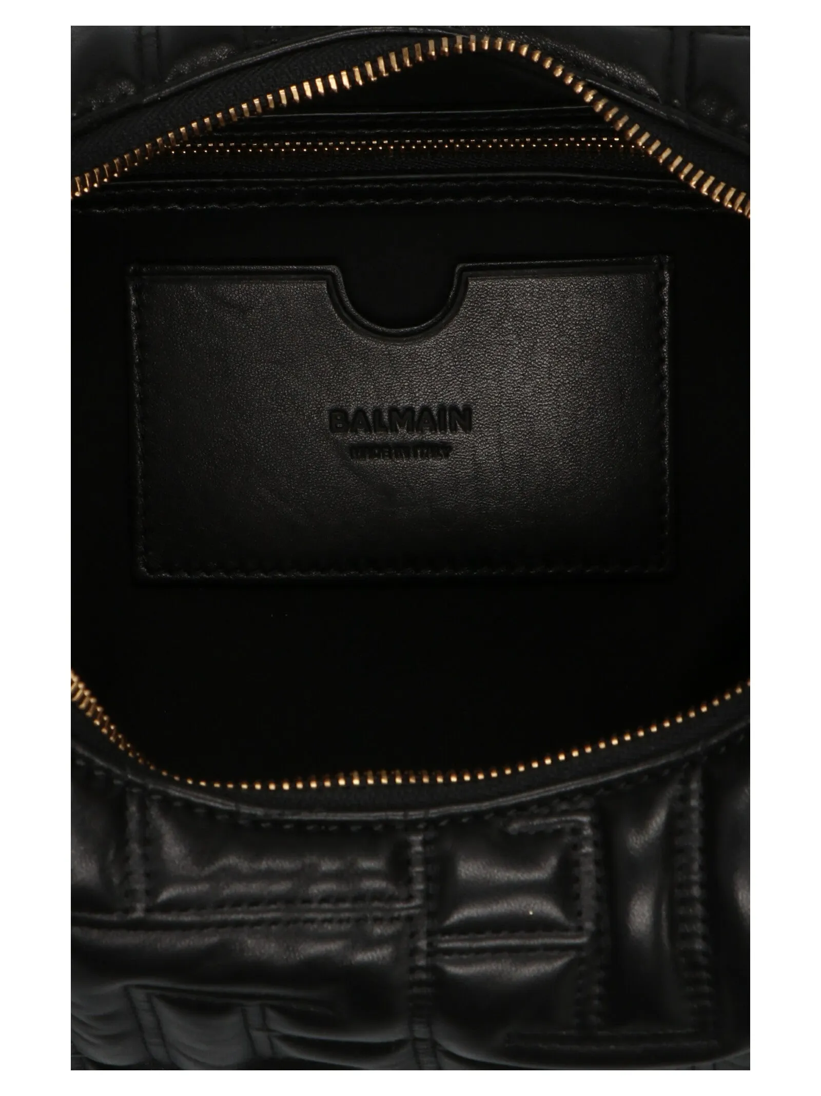 Balmain Allover Emboosed Zipped Shoulder Bag