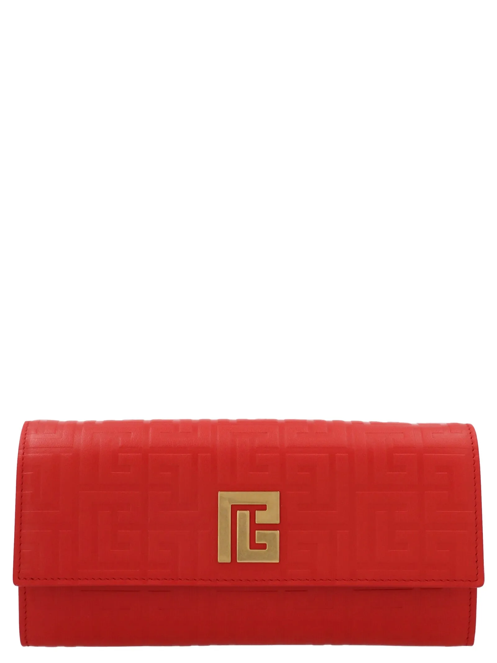Balmain Logo Plaque Debossed Monogram Shoulder Bag