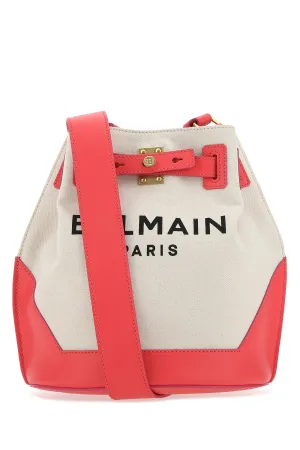 Balmain Logo Printed Strapped Bucket Bag