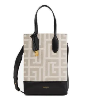 Balmain Monogram Pattern Logo Printed Satchel Bag