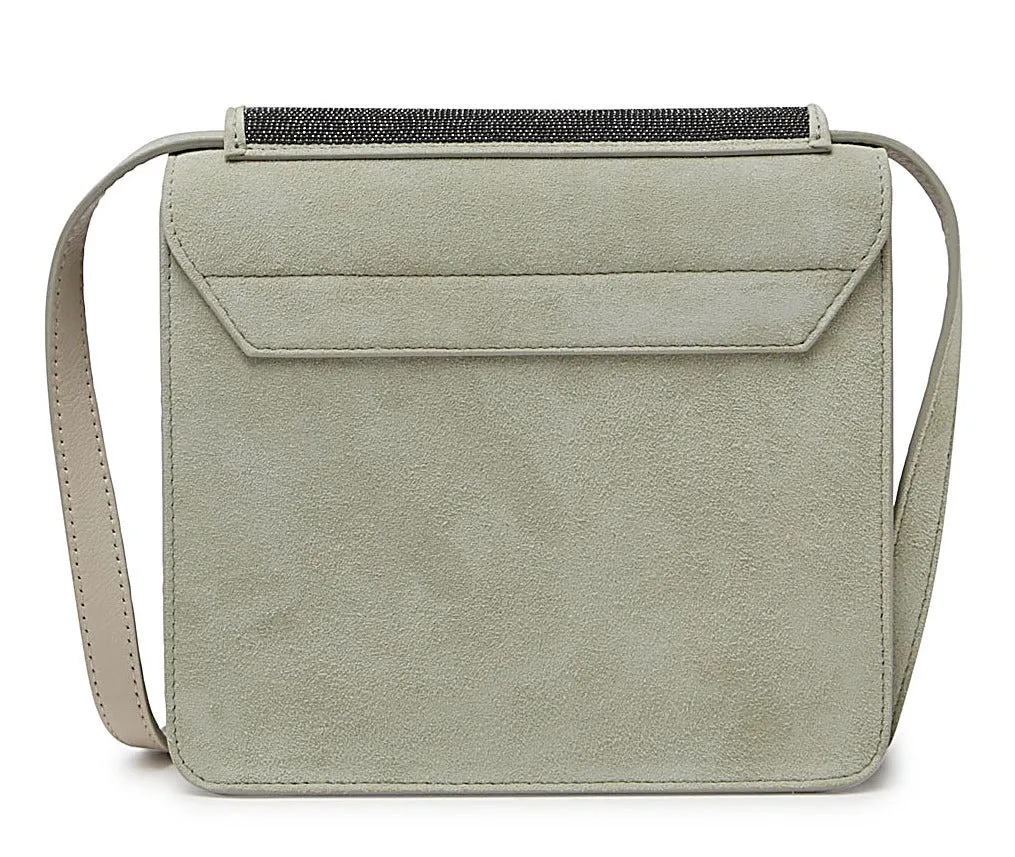 Brunello Cucinelli Logo Debossed Foldover Crossbody Bag