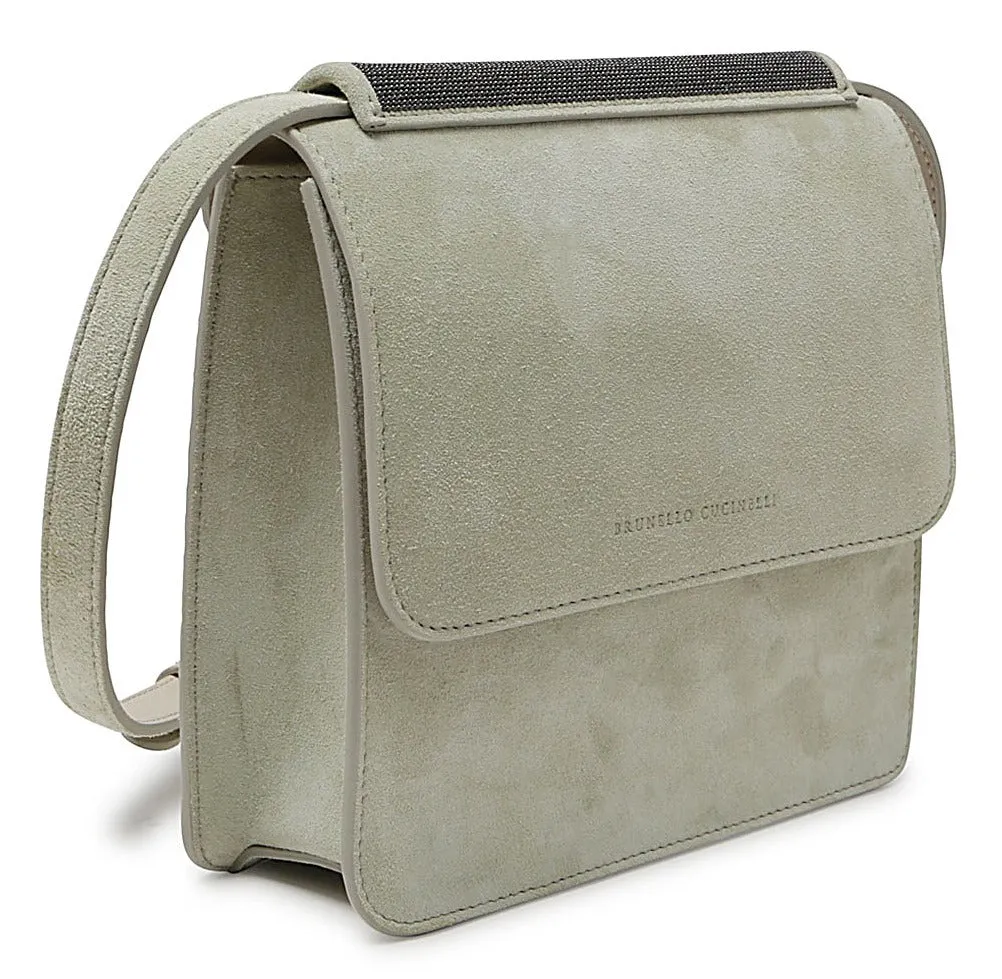Brunello Cucinelli Logo Debossed Foldover Crossbody Bag
