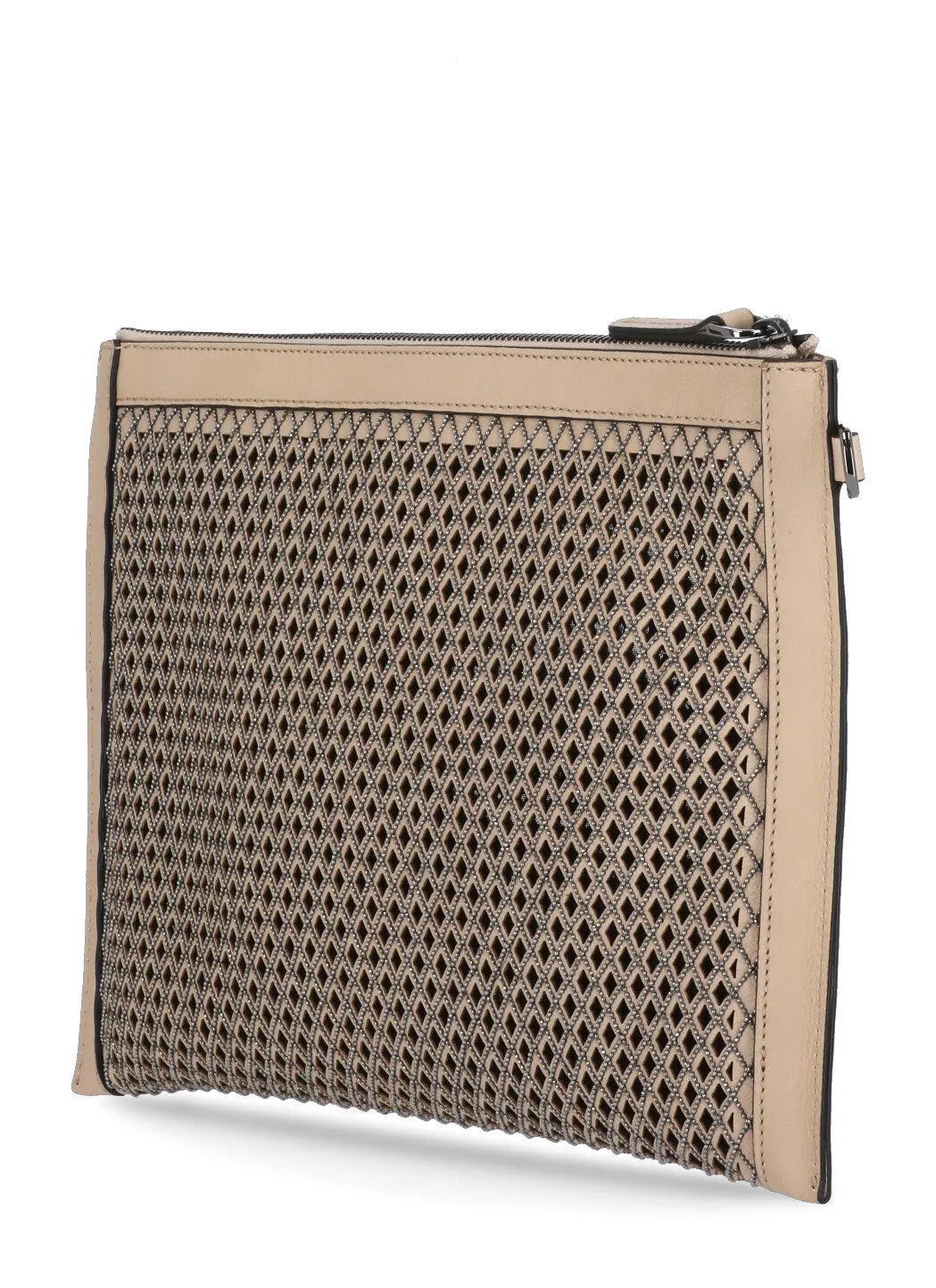 Brunello Cucinelli Panelled Wrist Strap Clutch