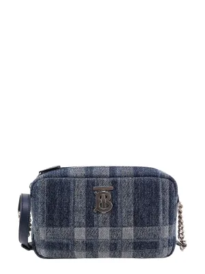 Burberry Logo Plaque Check Crossbody Bag