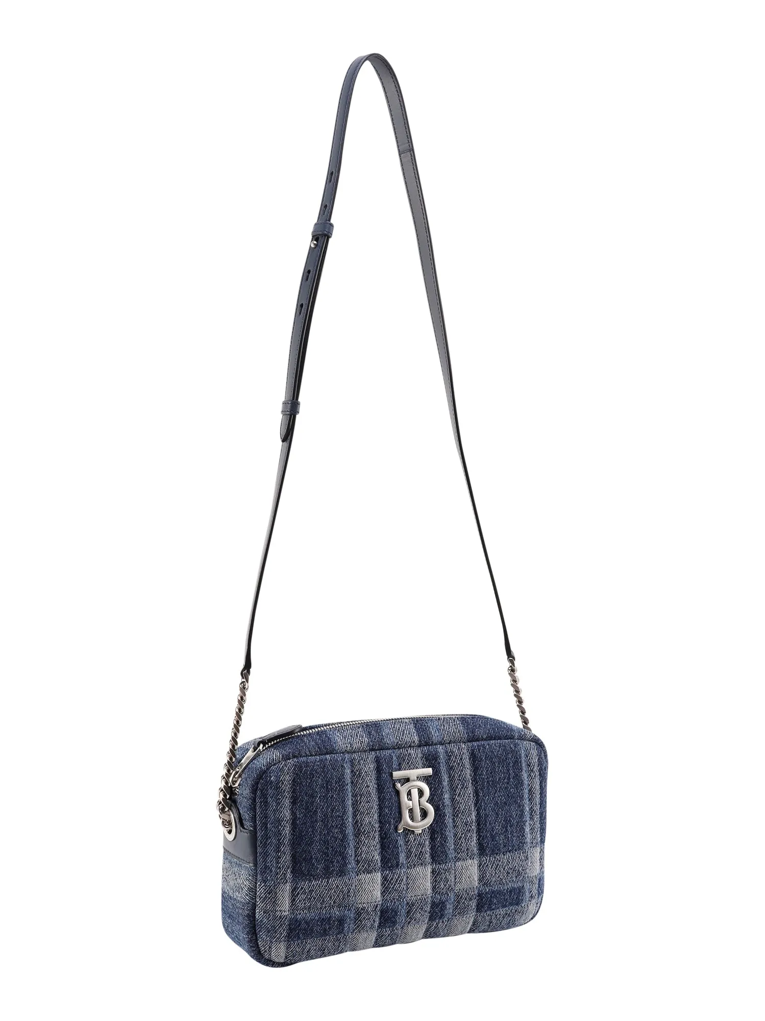 Burberry Logo Plaque Check Crossbody Bag