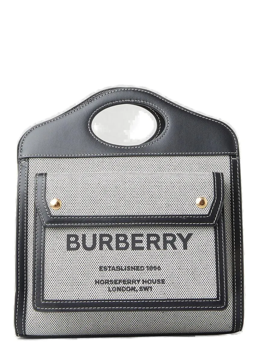 Burberry Logo Print Tri-Tone Medium Pocket Bag