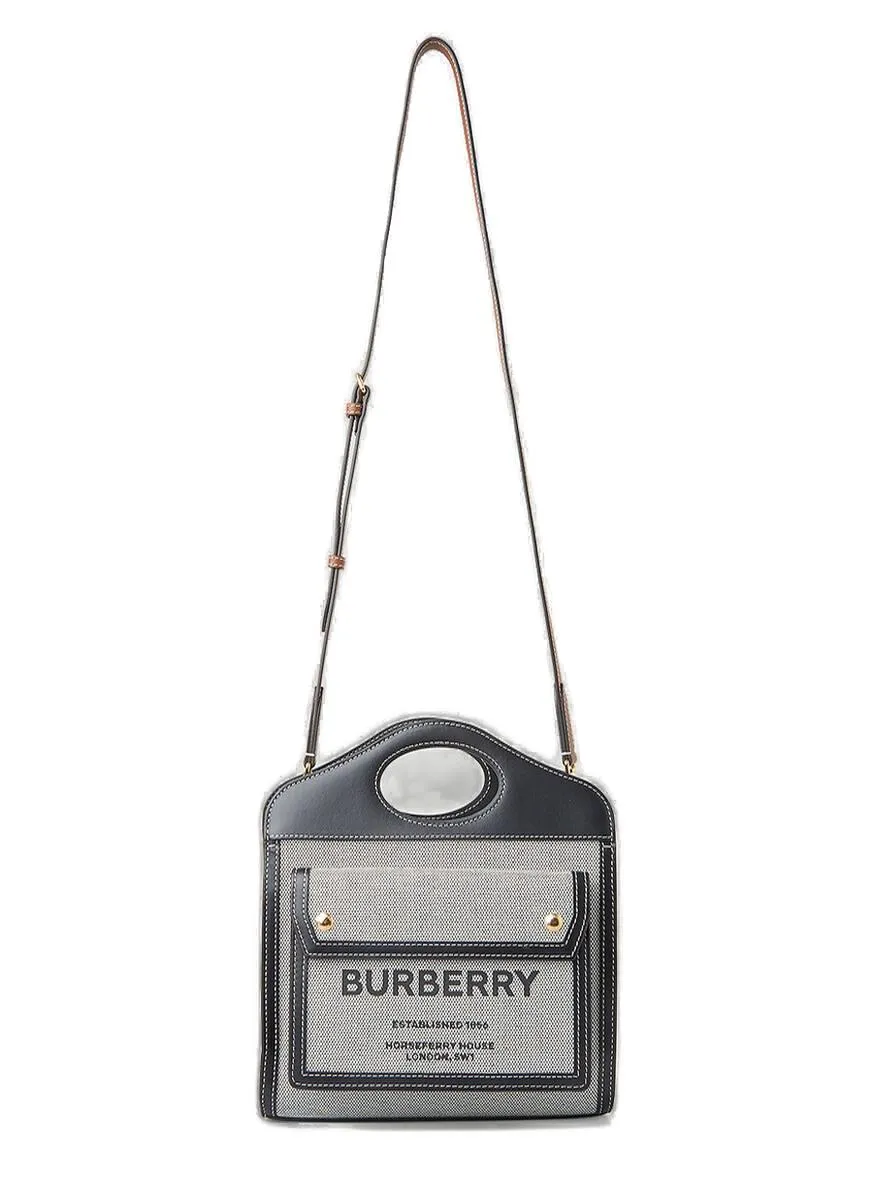 Burberry Logo Print Tri-Tone Medium Pocket Bag
