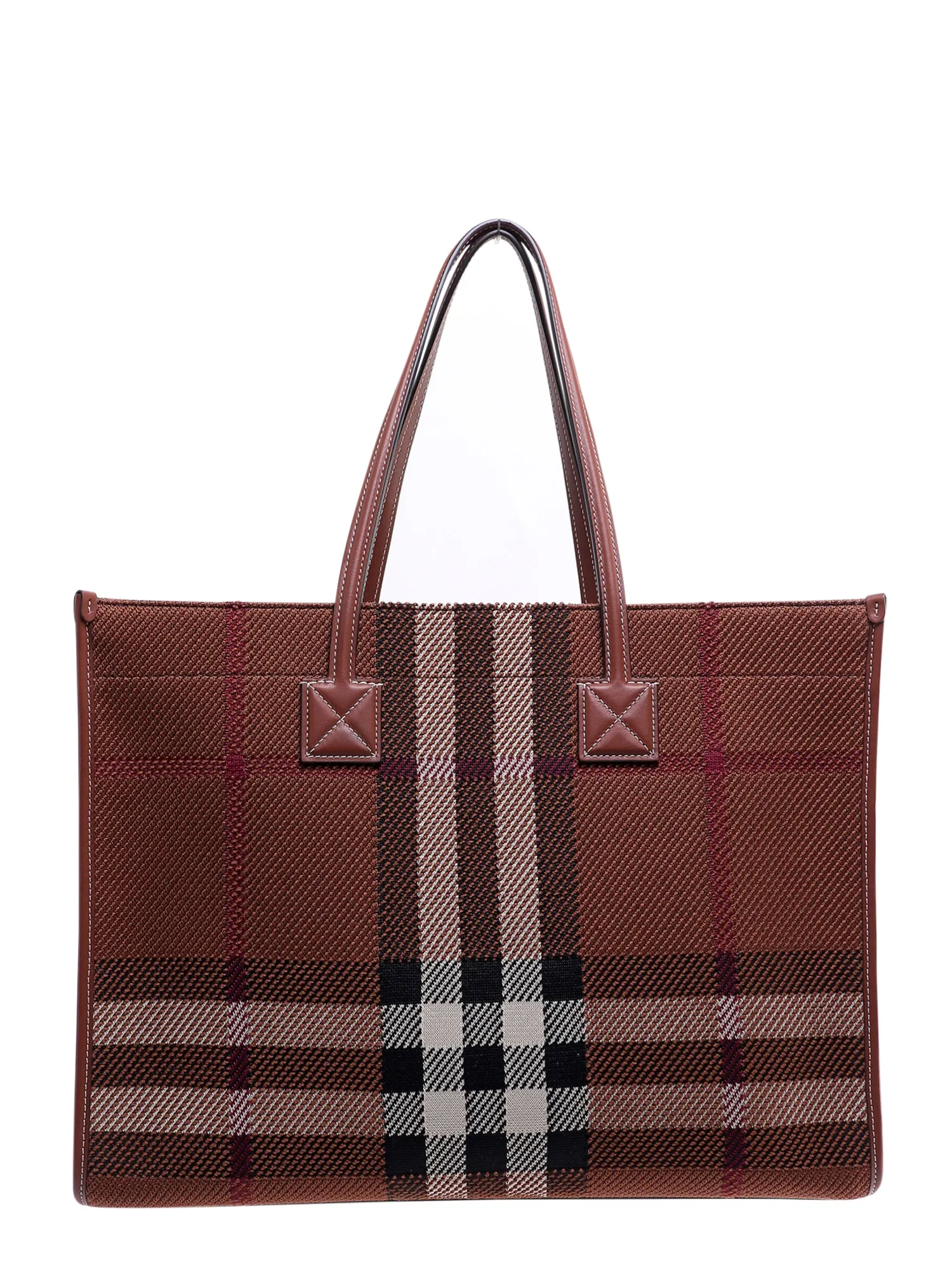 Burberry Medium Knitted Check Freya Tote Bag