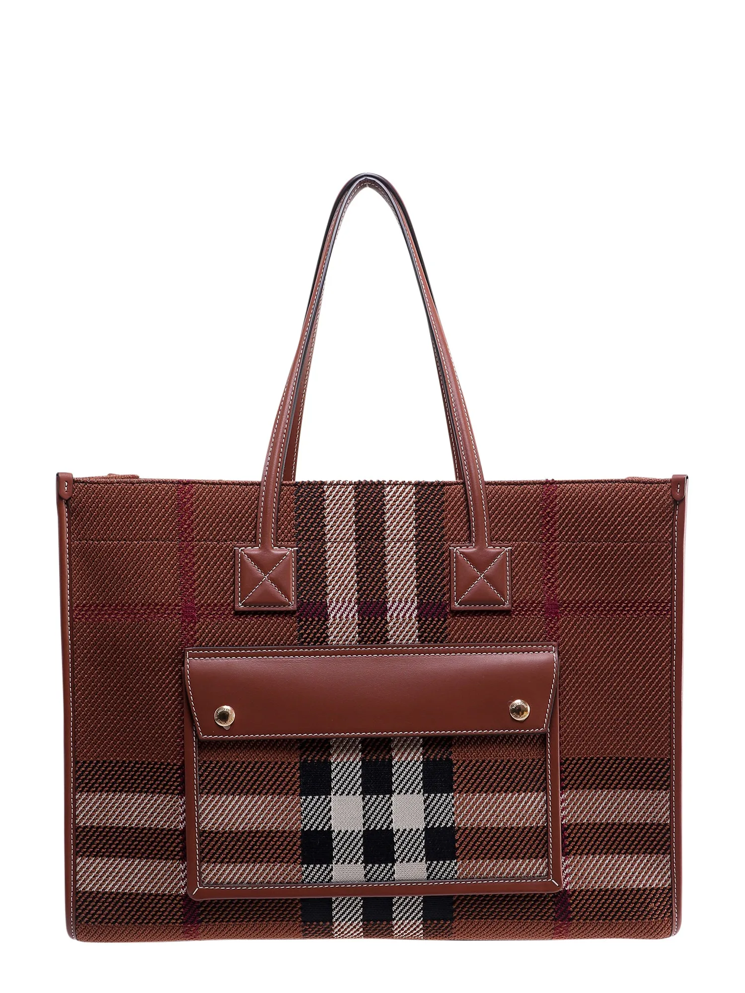 Burberry Medium Knitted Check Freya Tote Bag