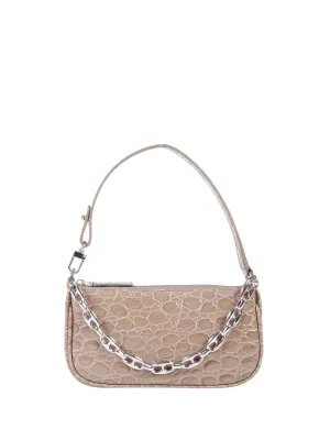 By Far Rachel Embossed Chain Detailed Mini Shoulder Bag