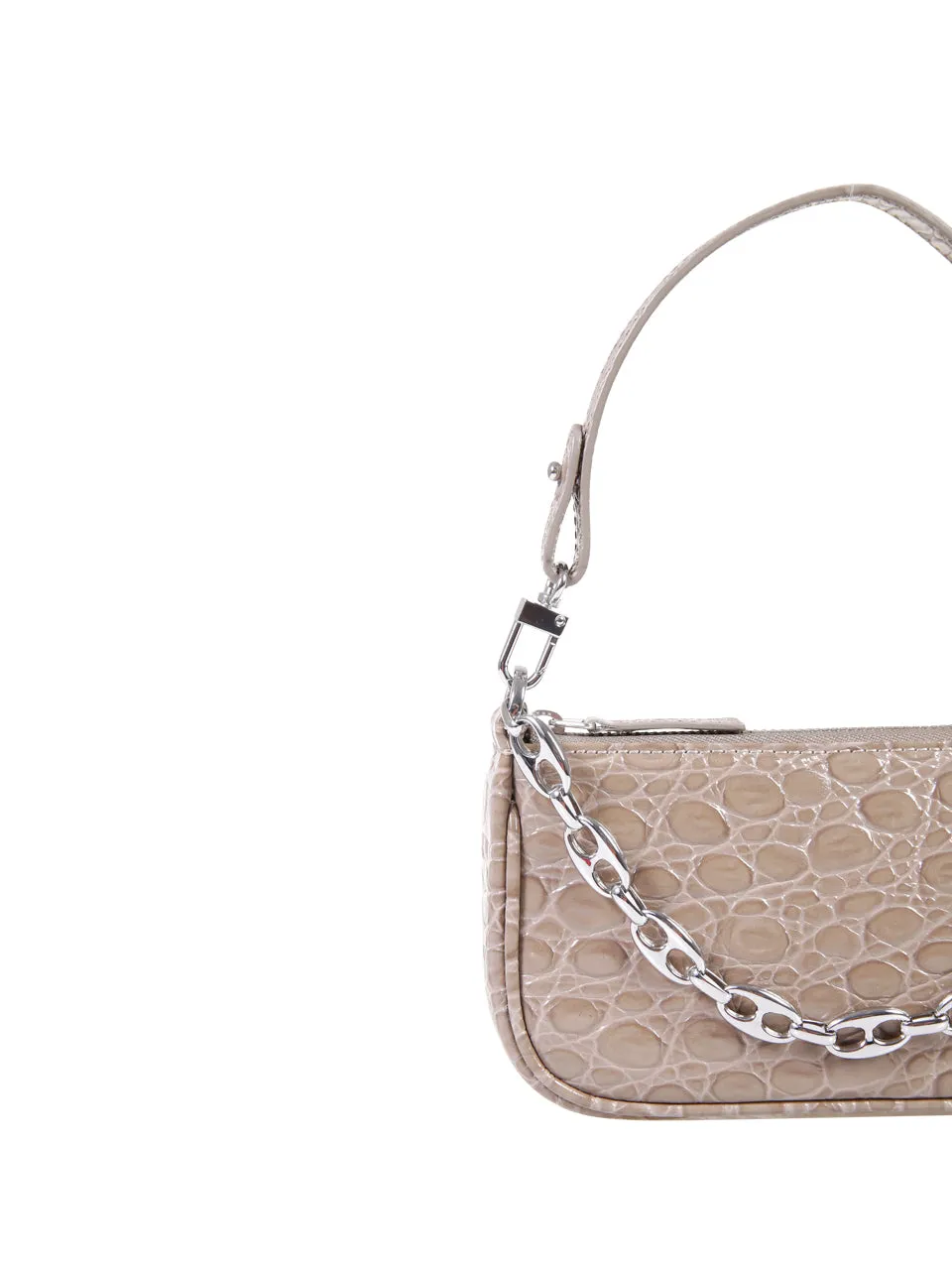 By Far Rachel Embossed Chain Detailed Mini Shoulder Bag