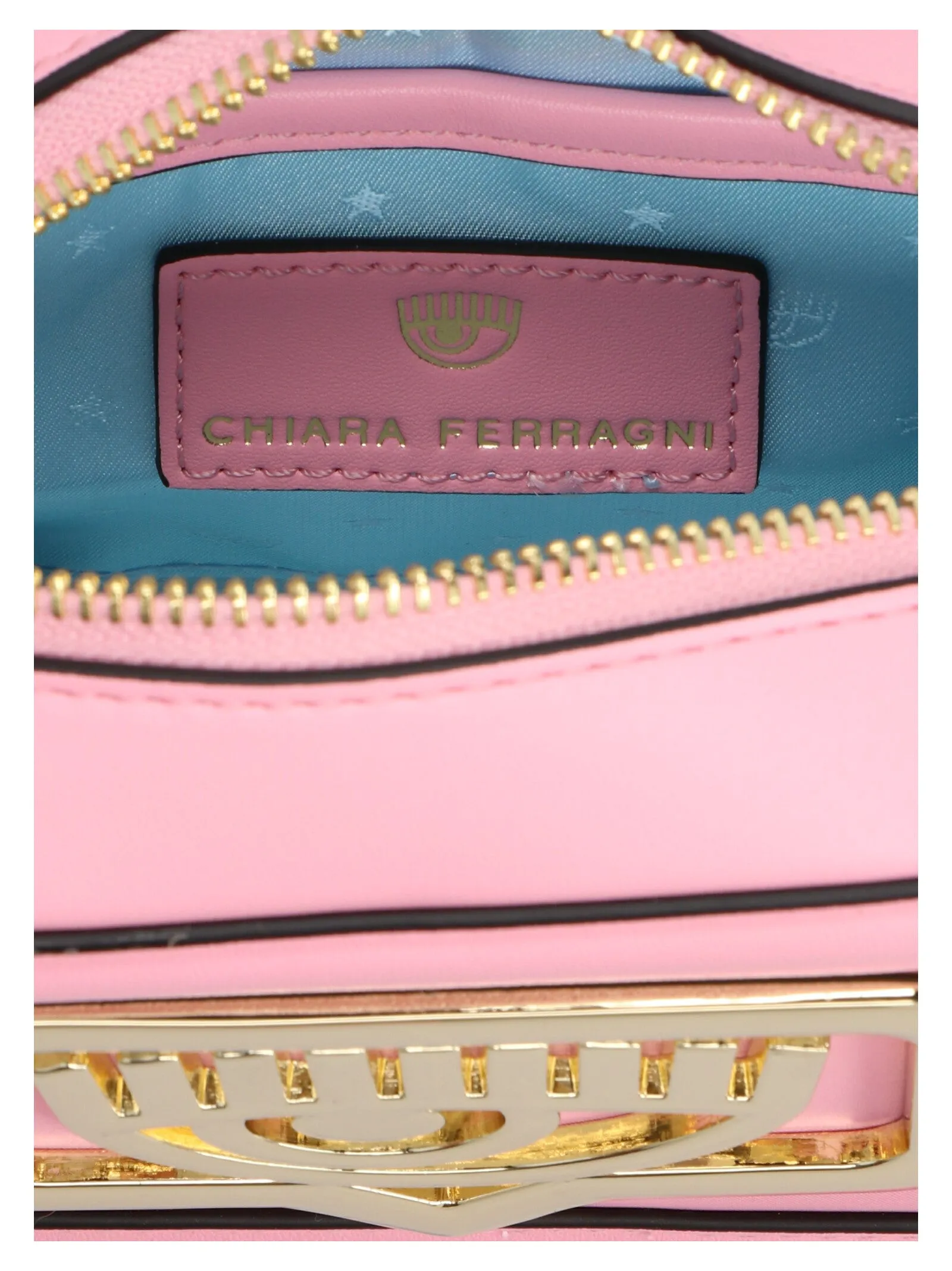 Chiara Ferragni Eyelike Plaque Zipped Crossbody Bag