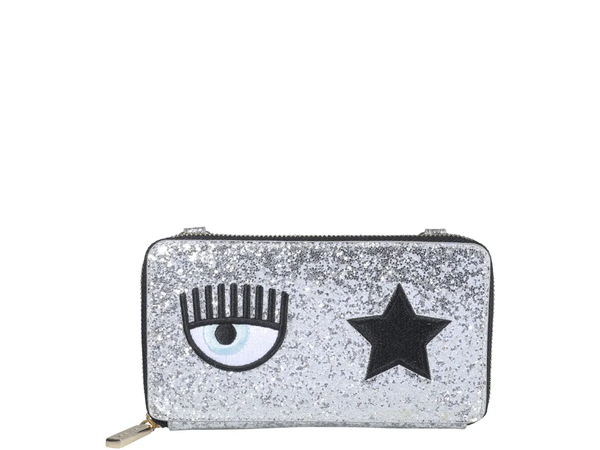 Chiara Ferragni Eyestar Detail Glitter Embellished Crossbody Bag