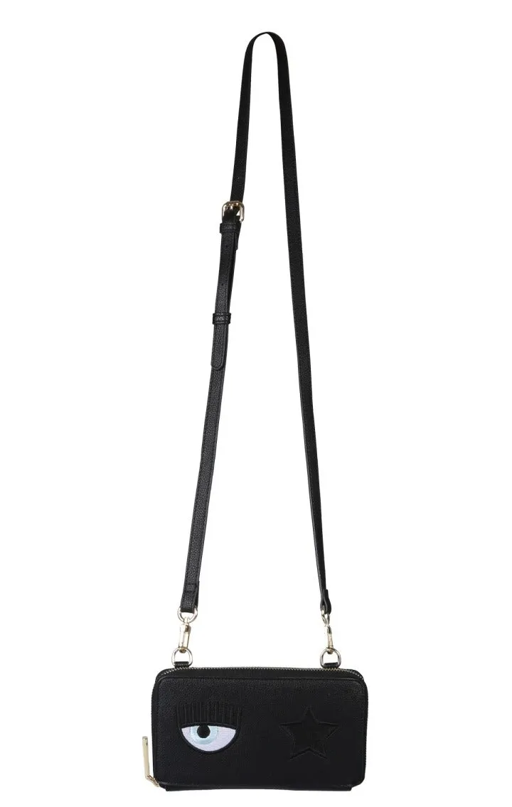 Chiara Ferragni Eyestar Embroidered Zipped Crossbody Bag