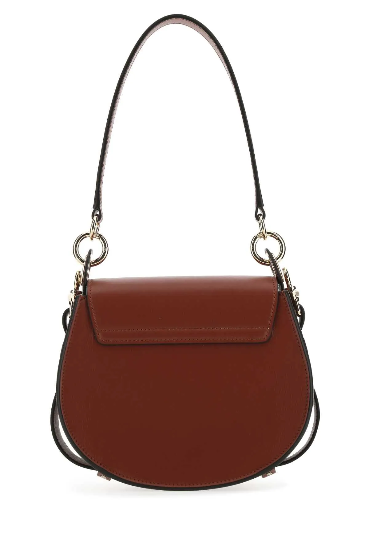 Chlo Tess Logo Embossed Ring Embellished Shoulder Bag