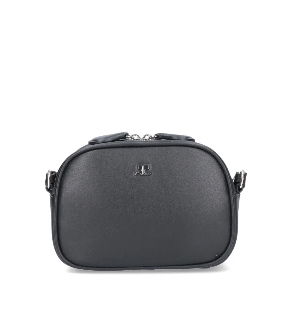 Courrges Logo Plaque Zip-Up Shoulder Bag