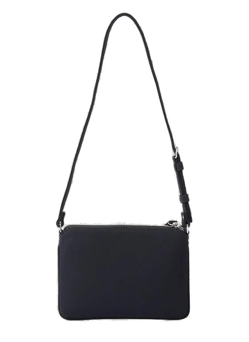 Courrges Logo Printed Zipped Shoulder Bag
