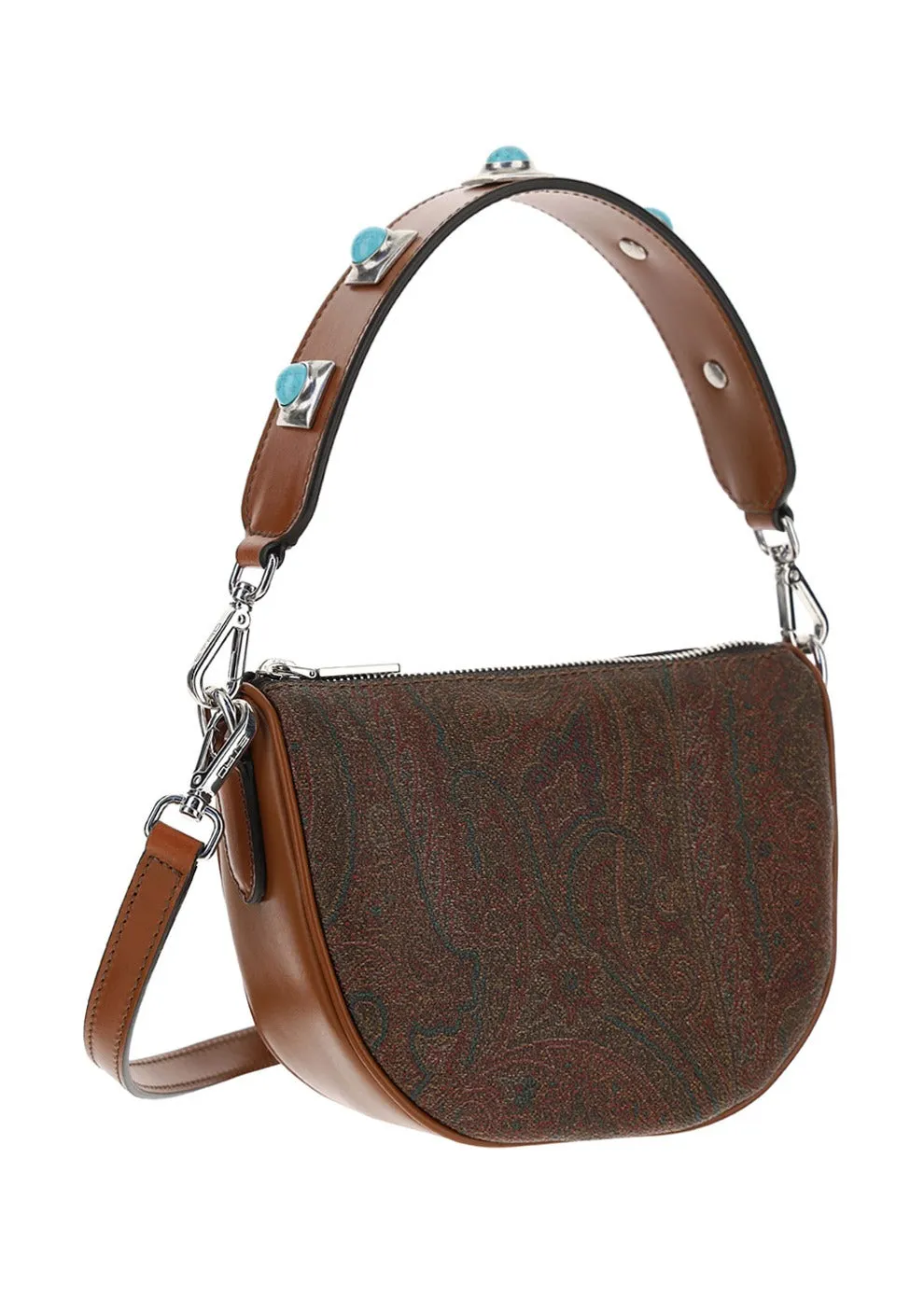 Etro Crown Me Mini Paisley Stud Shoulder Bag
