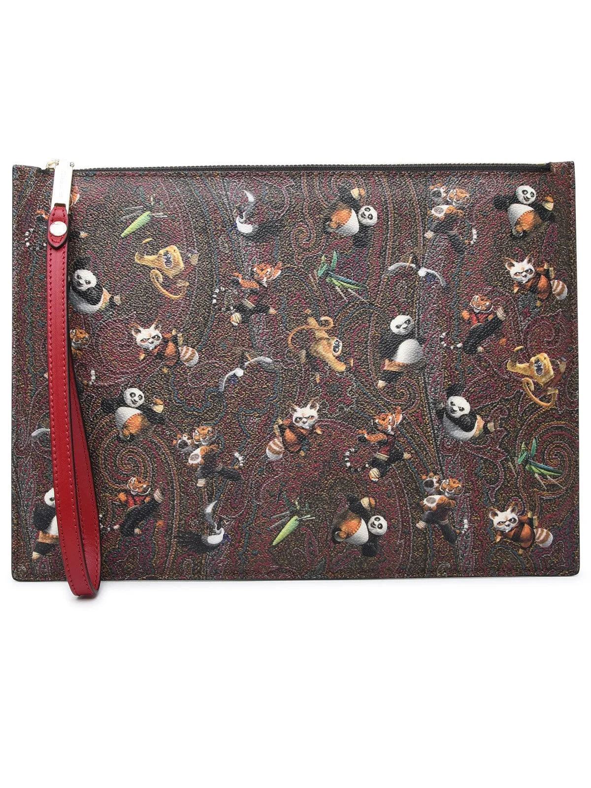 Etro Kung Fu Panda Paisley-Print Zipped Clutch Bag