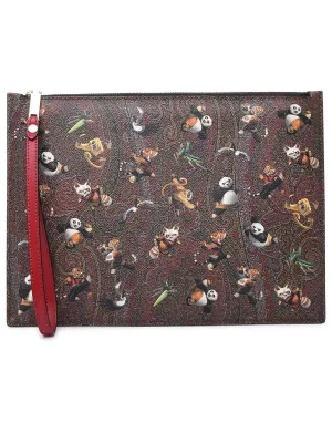Etro Kung Fu Panda Paisley-Print Zipped Clutch Bag