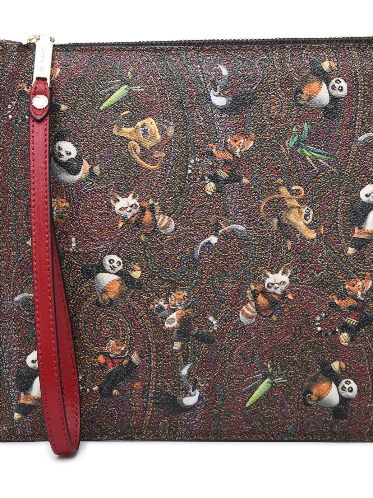 Etro Kung Fu Panda Paisley-Print Zipped Clutch Bag