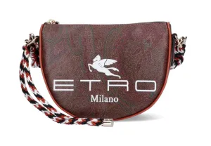 Etro Paisley Printed Logo Embossed Shoulder Bag