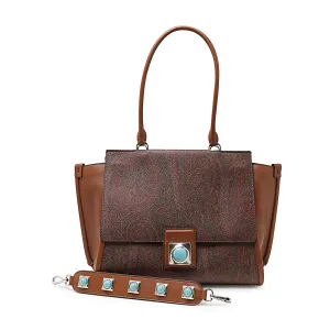Etro Stone Embellished Printed Tote Bag