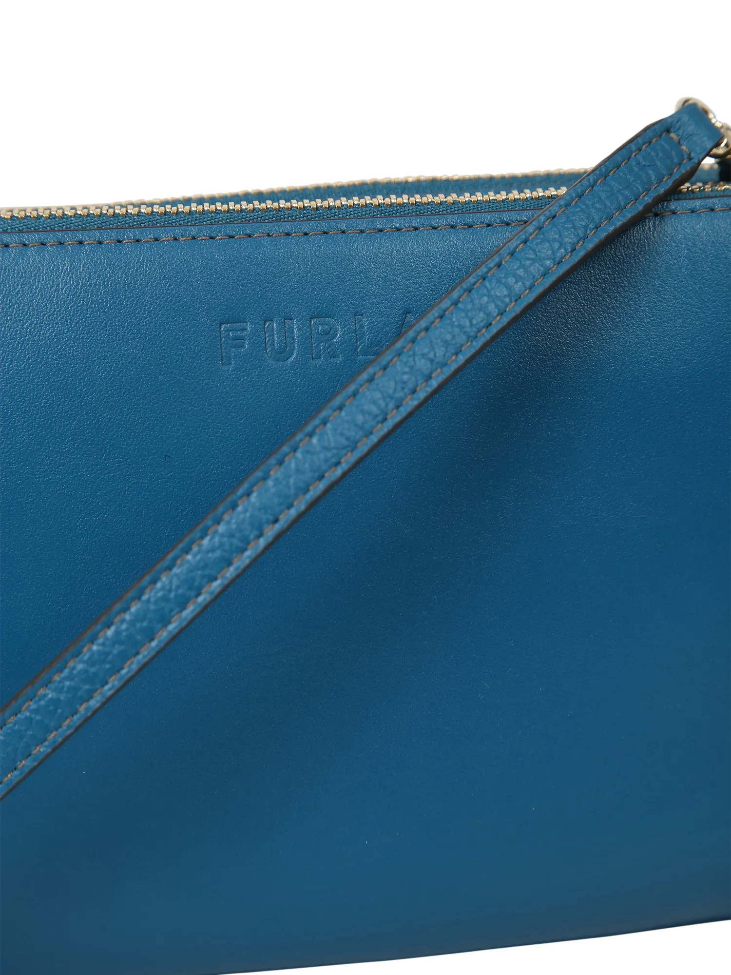 Furla Logo Debossed Top Zip Crossbody Bag
