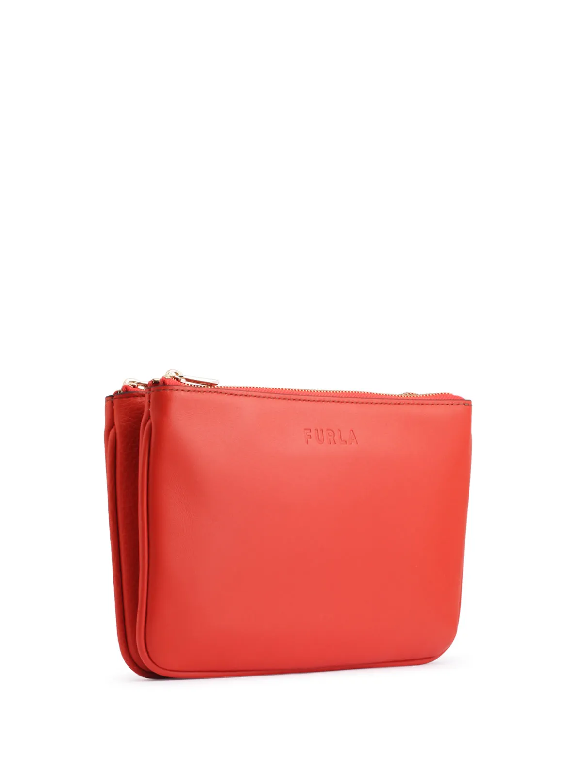 Furla Logo Debossed Top Zip Crossbody Bag