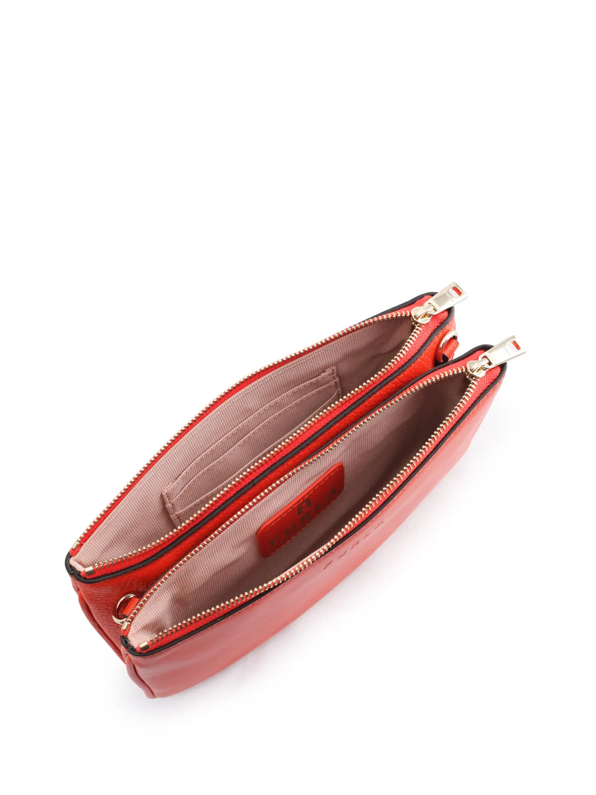 Furla Logo Debossed Top Zip Crossbody Bag