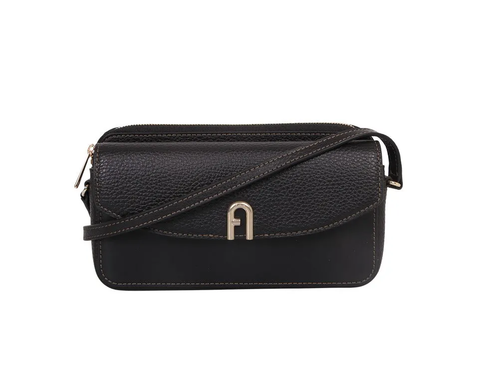 Furla Logo Plaque Foldover Top Satchel Bag