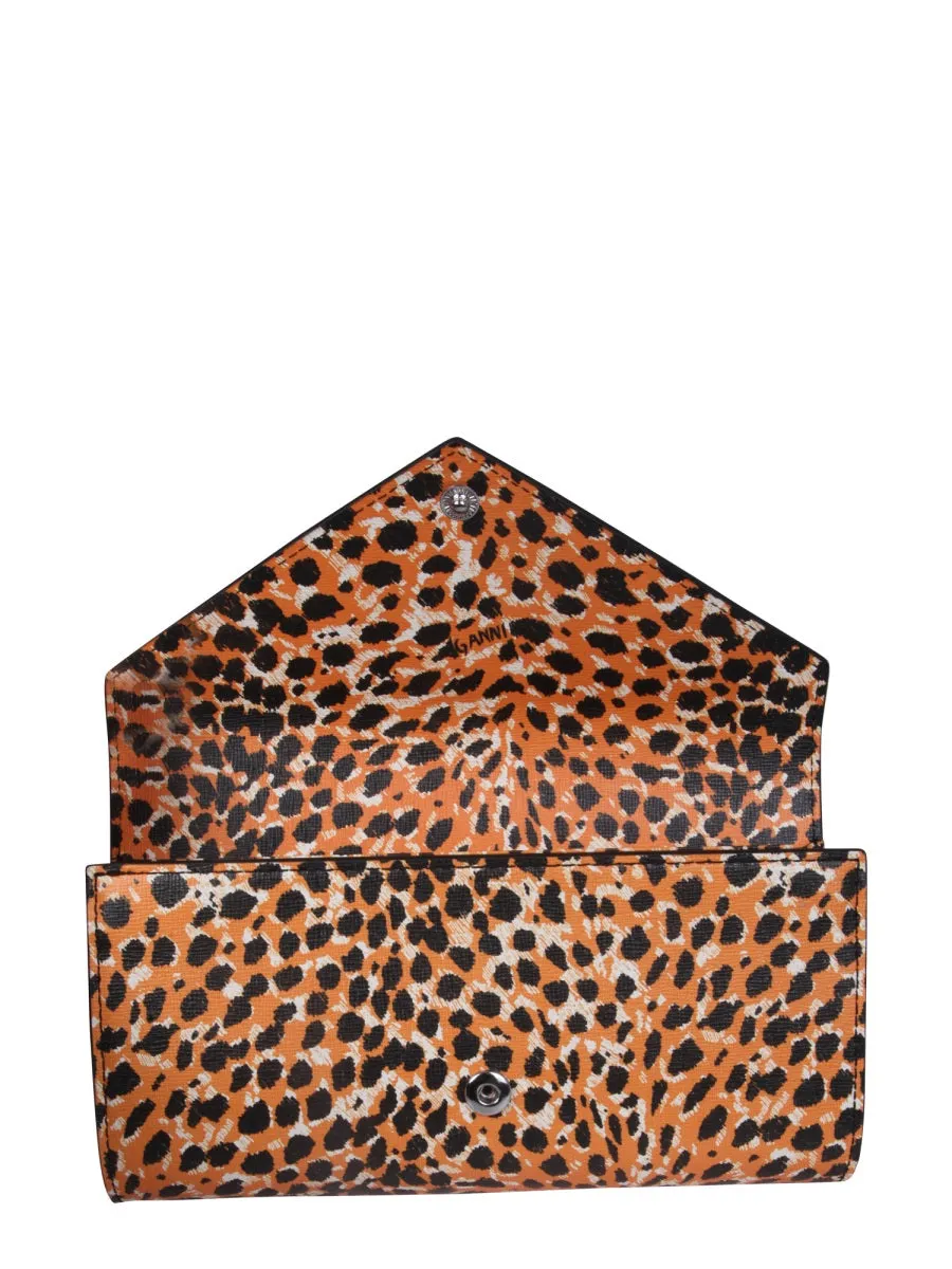 Ganni Printed Logo Plaque Shoulder Bag
