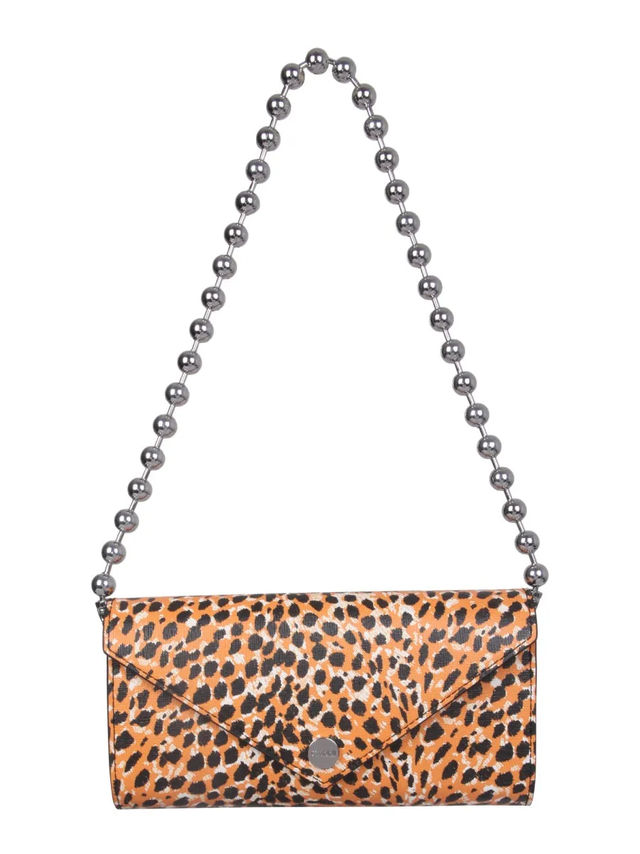Ganni Printed Logo Plaque Shoulder Bag