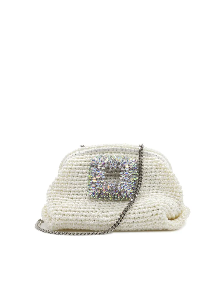 Gedebe Embellished Chain-Link Interwoven Shoulder Bag