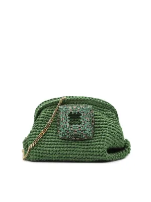 Gedebe Embellished Chain-Link Interwoven Shoulder Bag