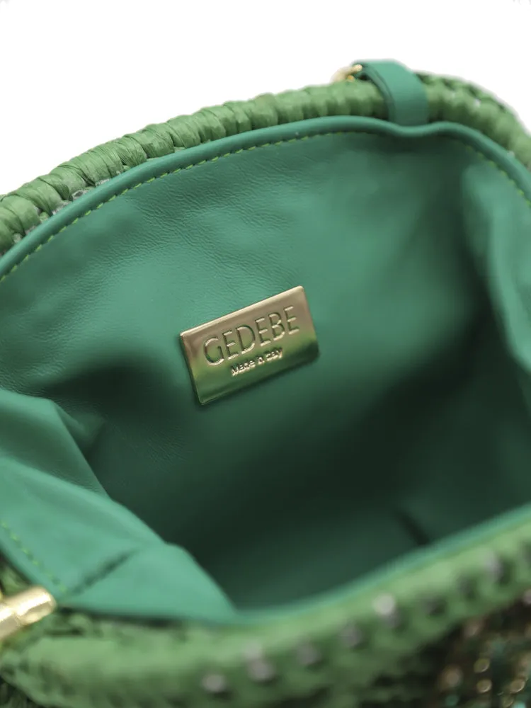 Gedebe Embellished Chain-Link Interwoven Shoulder Bag
