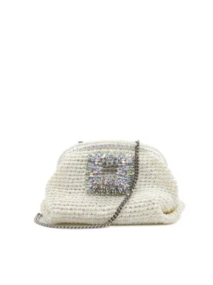 Gedebe Embellished Chain-Link Interwoven Shoulder Bag
