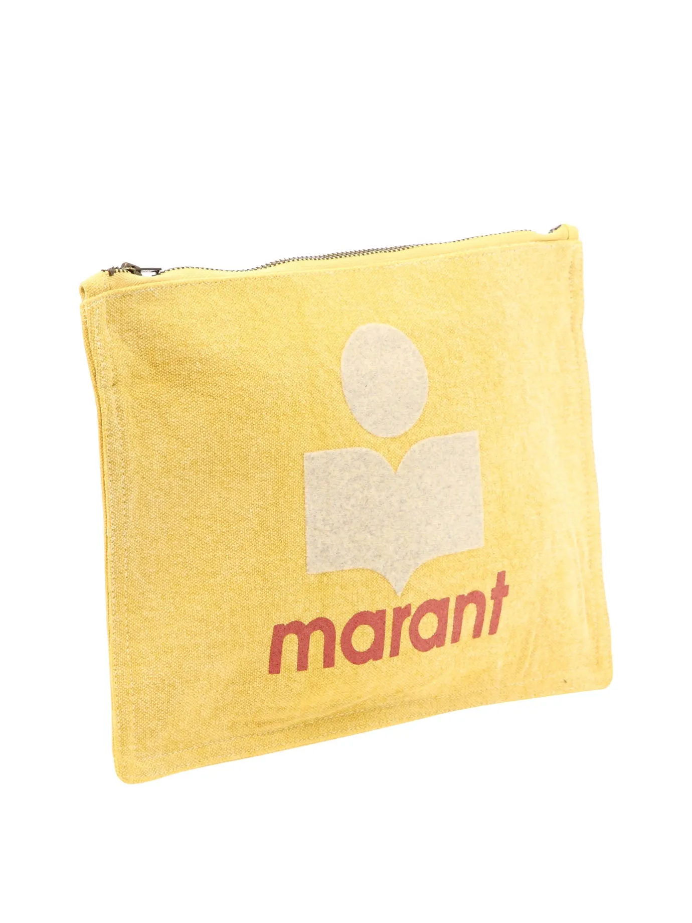 Isabel Marant Logo Printed Zipped Clutch Bag